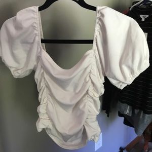 White forever 21 ruffle top